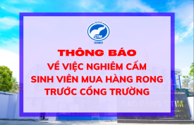 [THÔNG BÁO] Về việc nghiêm cấm sinh viên mua hàng rong trước cổng Trường